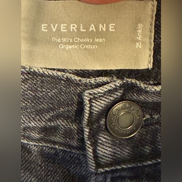 Everlane 90s Cheeky Jean Size 25 Ankle Black Organic Cotton Straight Leg Denim - Picture 4 of 16